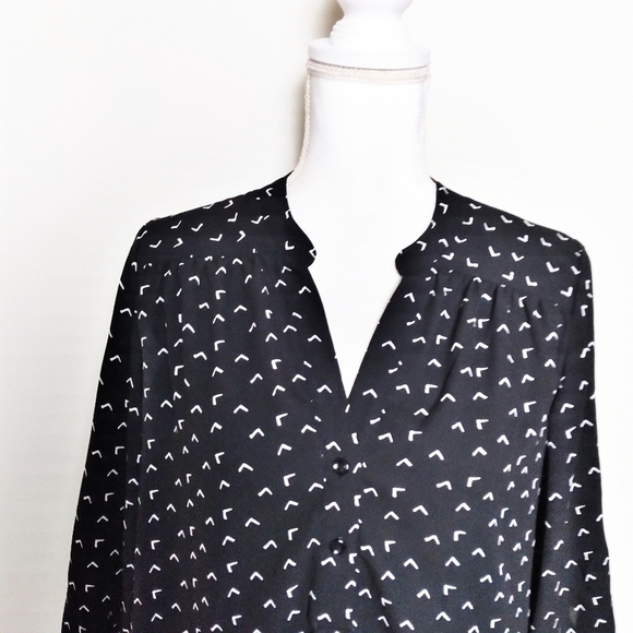 Halogen Nordstrom Black and White Popover Shirt - Picture 5 of 8